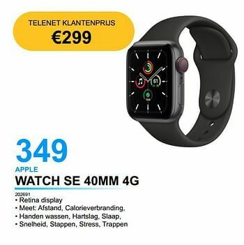 Apple watch se 40mm 4g promotie bij AUVA