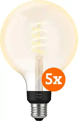 Coolblue Philips Hue Filament White Ambiance Globe XL 5-pack aanbieding