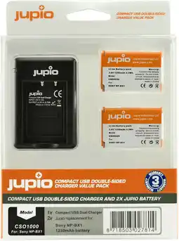 Coolblue Jupio Kit : Batterie NP-BX1 (2x) + Chargeur USB Double aanbieding