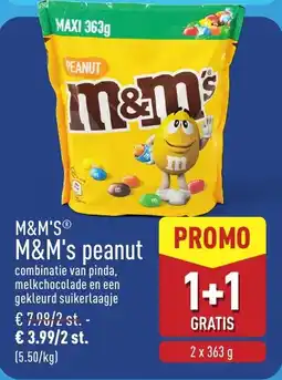 ALDI M&M's peanut aanbieding