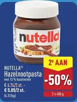 ALDI Nutella hazelnootpasta aanbieding