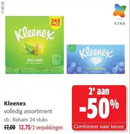 Colruyt Kleenex volledig assortiment aanbieding
