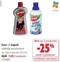 Colruyt Eres of Sapoli volledig assortiment aanbieding