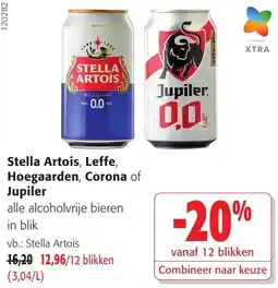 Colruyt Stella artois, leffe, hoegaarden, corona of jupiter aanbieding