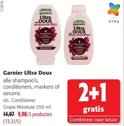 Colruyt Garnier Ultra Doux alle shampoo's, conditioners, maskers of serums aanbieding