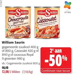 Colruyt William Saurin gegaarnde zuurkool of Cassoulet of couscous Royal aanbieding