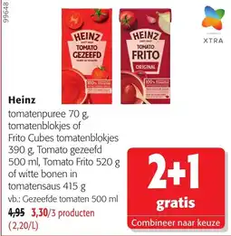 Colruyt Heinz tomatenpuree tomatenblokjes Frito Cubes Tomato gezeefd of witte bonen in tomatensaus aanbieding