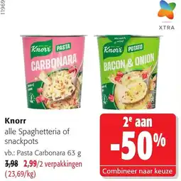 Colruyt Knorr alle Spaghetteria of snackpots aanbieding