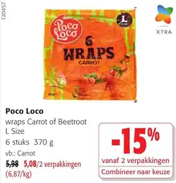 Colruyt Poco Loco wraps Carrot or Beetroot aanbieding