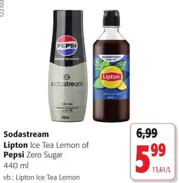 Colruyt Sodastream Lipton Ice Tea Lemon of Pepsi Zero Sugar aanbieding