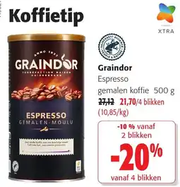 Colruyt Graindor Espresso gemalen koffie aanbieding