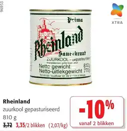 Colruyt Rheinland zuurkool gepasturiseerd aanbieding