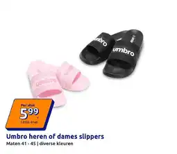 Action Umbro heren of dames slippers aanbieding