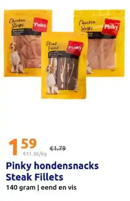 Action Pinky hondensnacks Steak Fillets aanbieding