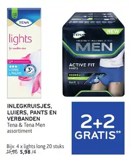 Alvo inlegkruisjes, luiers, pants en verbanden tena & tena men assortiment aanbieding