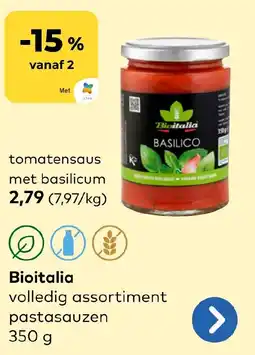 Bio Planet tomatensaus met basilicum aanbieding