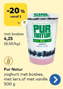 Bio Planet Pur Natur yoghurt met bosbes aanbieding