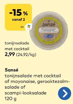 Bio Planet tonijnsalade met cocktail aanbieding