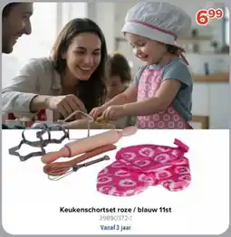 Euroshop Keukenschortset roze / blauw 11st aanbieding