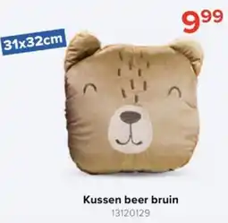 Euroshop Kussen beer bruin aanbieding