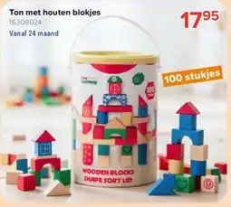 Euroshop Ton met houten blokjes aanbieding