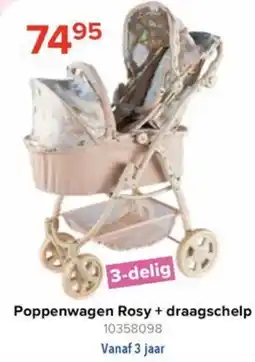 Euroshop Poppenwagen Rosy + draagschelp aanbieding