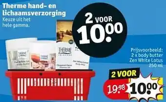 Kruidvat therme hand- en lichaamsverzorging Body butter zen white lotus 250ml aanbieding