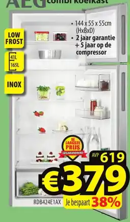 ElectroStock AEG combi koelkast aanbieding