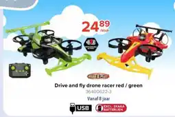 Euroshop Drive and fly drone racer red / green aanbieding