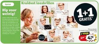 Kruidvat Leesbril ovaal lichtgrijs mat +1.0 aanbieding