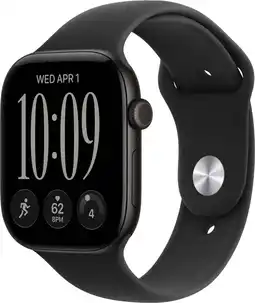 Coolblue Apple Watch Series 12 Cellular 46 mm Noir Bracelet Sport M/L aanbieding