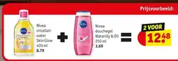 Kruidvat Nivea micellair water Skin Glow + Nivea douchegel Waterlily & Oil aanbieding