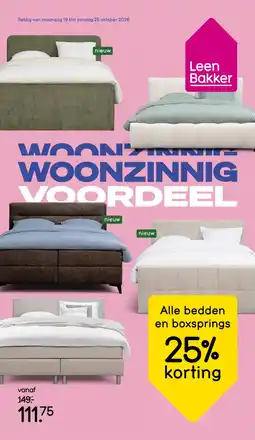 Leen Bakker Alle bedden en boxsprings aanbieding
