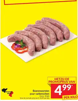 Intermarché Boerenworsten puur varkensvlees aanbieding