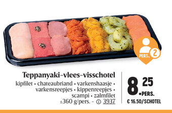 Teppanyaki-vlees-visschotel
