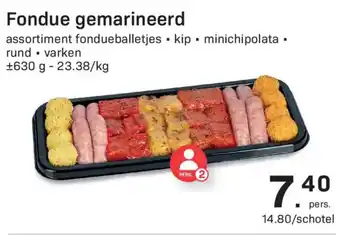 Fondue gemarineerd