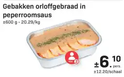 Buurtslagers Gebakken orloffgebraad in peperroomsaus aanbieding
