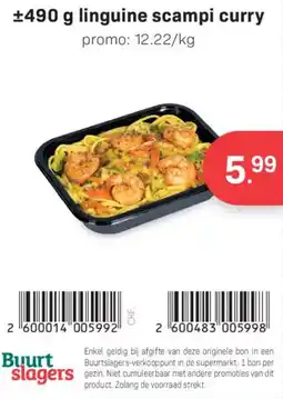 Buurtslagers linguine scampi curry aanbieding