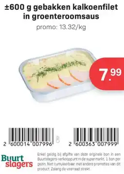 Buurtslagers gebakken kalkoenfilet in groenteroomsaus aanbieding