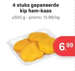 Buurtslagers 4 stuks gepaneerde kip ham-kaas aanbieding