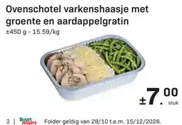 Buurtslagers Ovenschotel varkenshaasje met groente en aardappelgratin aanbieding