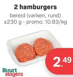 Buurtslagers 2 hamburgers aanbieding