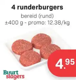 Buurtslagers 4 runderburgers aanbieding