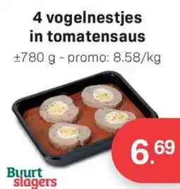 Buurtslagers 4 vogelnestjes in tomatensaus aanbieding
