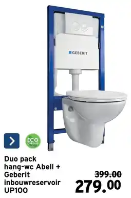 GAMMA Duo pack hang-wc Abell + Geberit inbouwreservoir UP100 aanbieding