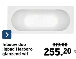 GAMMA Inbouw duo ligbad Harboro glanzend wit aanbieding