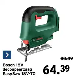GAMMA Bosch 18v decoupeerzaag easySaw 18v-70 aanbieding