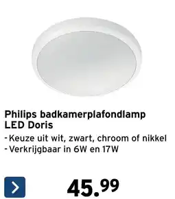GAMMA Philips badkamerplafondlamp led doris aanbieding