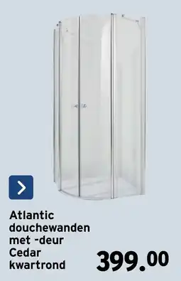 GAMMA Atlantic douchewanden met -deur cedar kwartrond aanbieding