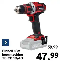 GAMMA Einhell 18V boormachine TE-CD 18/40 aanbieding
